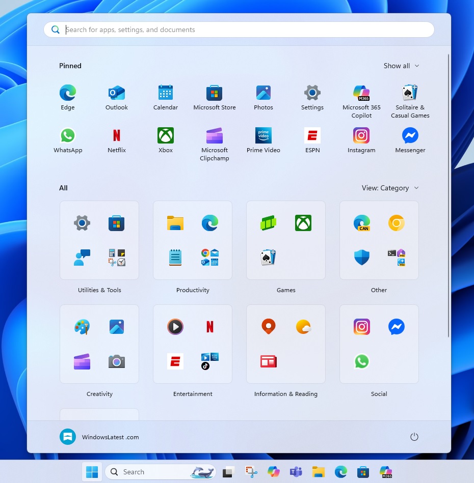 Media Player Classic Home Cinema for Windows_Windows 11 24H2 New Start Menu_Windows 11 Category View App Archive