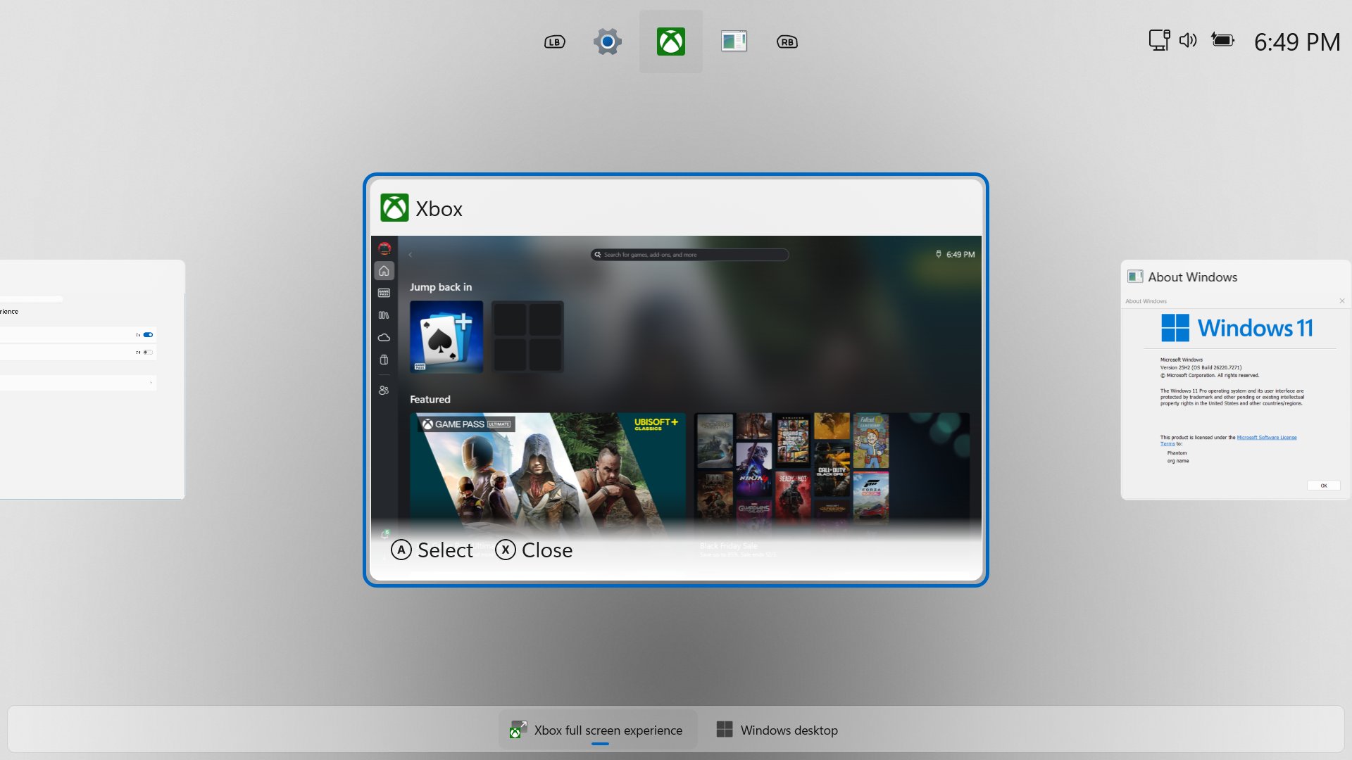 Windows 11 Build 26220.7271 Enable Xbox full-screen experience Vivetool tool_Windows 11 Dev channel Xbox FSE full-screen experience settings_Free CD Ripper for Windows